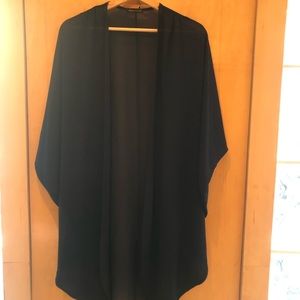 Navy Blue Chiffon Open Cardigan Shawl